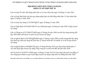 Nghị quyết 37/NQ-HĐND 2014 Nhiệm vụ Quy hoạch xây dựng vùng tỉnh Cao Bằng đến năm 2030