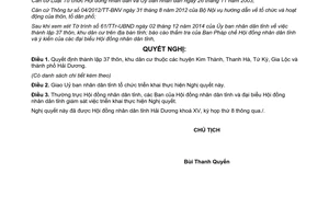 Nghị quyết 97/2014/NQ-HĐND15 thành lập thôn khu dân cư tỉnh Hải Dương