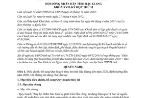 Nghị quyết 27/NQ-HĐND 2014 Điều chỉnh Quy hoạch thủy lợi Bắc Giang 2020 định hướng 2030