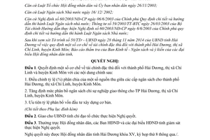 Nghị quyết 99/2014/NQ-HĐND15 cơ chế tài chính thành phố Hải Dương thị xã Chí Linh huyện Kinh Môn Hải Dương