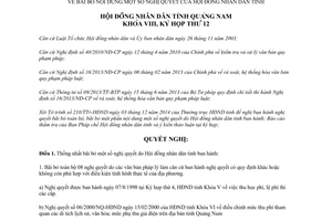 Nghị quyết 145/NQ-HĐND 2014 bãi bỏ nghị quyết Hội đồng nhân dân Quảng Nam