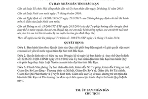 Quyết định 26/2014/QĐ-UBND Quy chế phối hợp liên ngành giải quyết việc nuôi con nuôi có yếu tố nước ngoài Bắc Kạn