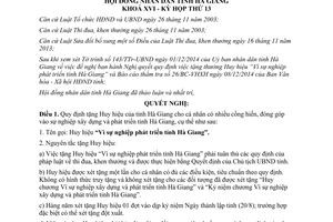 Nghị quyết 157/2014/NQ-HĐND quy định tặng Huy hiệu Vì sự nghiệp phát triển tỉnh Hà Giang