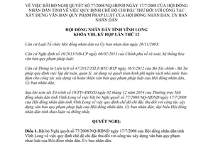 Nghị quyết 126/NQ-HĐNĐ 2014 bãi bỏ Nghị quyết số 77/2008/NQ-HĐND Vĩnh Long