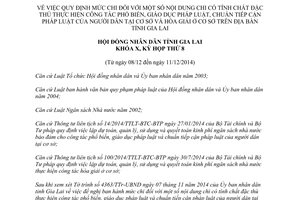 Nghị quyết 123/2014/NQ-HĐND mức chi thực hiện phổ biến giáo dục pháp luật hòa giải cơ sở Gia Lai