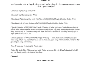 Thông tư 40/2014/TT-NHNN hướng dẫn ký quỹ quản lý tiền ký quỹ của doanh nghiệp cho thuê lại lao động
