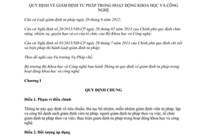 Thông tư 35/2014/TT-BKHCN giám định tư pháp hoạt động khoa học công nghệ