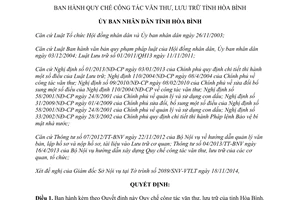 Quyết định 35/2014/QĐ-UBND Quy chế công tác văn thư lưu trữ của tỉnh Hòa Bình