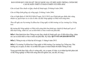 Thông tư 47/2014/TT-BNNPTNT Quy chuẩn điều kiện trồng chăm sóc cao su kiến thiết cơ bản phía Bắc