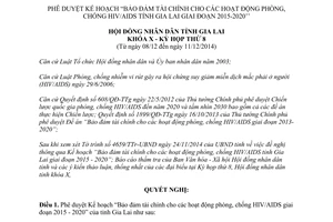 Nghị quyết 127/NQ-HĐND 2014 Bảo đảm tài chính phòng chống HIV/AIDS 2015 2020 Gia Lai