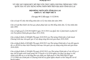 Nghị quyết 112/2014/NQ-HĐND hỗ trợ vốn xây dựng nông thôn mới Gia Lai