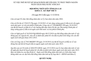 Nghị quyết 111/2014/NQ-HĐND phân bổ vốn đầu tư phát triển nguồn ngân sách nhà nước 2015 Gia Lai