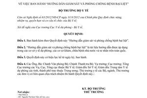 Quyết định 5142/QĐ-BYT 2014 Hướng dẫn giám sát phòng chống bệnh bại liệt