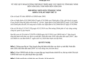 Nghị quyết 159/2014/NQ-HĐND17 phát triển khu vực dịch vụ Bắc Ninh 2020 2030