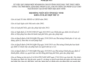 Nghị quyết 157/2014/NQ-HĐND17 khoản chi thực hiện công tác phổ biến giáo dục pháp luật Bắc Ninh