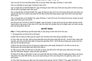 Nghị quyết 25/2014/NQ-HĐND Kế hoạch đầu tư xây dựng cơ bản năm 2015 do tỉnh Tây Ninh