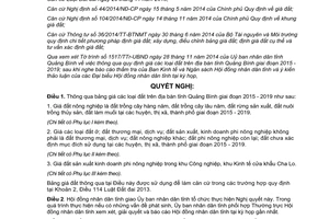 Nghị quyết 100/2014/NQ-HĐND bảng giá đất Quảng Bình 2015 2019