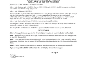 Nghị quyết 16/2014/NQ-HĐND thông qua Đề án xây dựng Khu đô thị tại thị trấn trung tâm huyện Nam Định