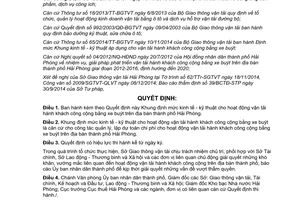 Quyết định 2803/2014/QĐ-UBND định mức kinh tế kỹ thuật vận tải khách bằng xe buýt Hải Phòng