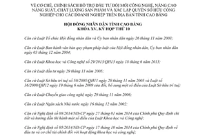 Nghị quyết 30/2014/NQ-HĐND đổi mới công nghệ xác lập quyền sở hữu công nghiệp Cao Bằng