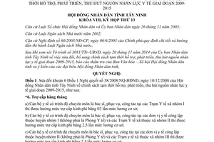 Nghị quyết 32/2014/NQ-HĐND sửa đổi khoản 6 Điều 1 Nghị quyết 38/2008/NQ-HĐND thu hút nguồn nhân lực y tế