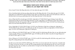 Nghị quyết 160/2014/NQ-HĐND mức thu phần trăm trích tổ chức thu phí đường bộ mô tô Lạng Sơn