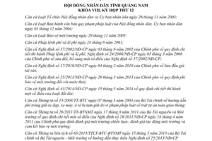 Nghị quyết 131/2014/NQ-HĐND sửa đổi phí lệ phí tỉnh Quảng Nam