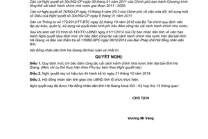 Nghị quyết 169/2014/NQ-HĐND mức chi bảo đảm công tác cải cách hành chính nhà nước Hà Giang