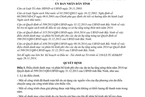 Quyết định 519/2014/QĐ-UBND danh mục phân bổ kinh phí dự án hạ tầng nông thôn năm 2014 tỉnh Bắc Ninh