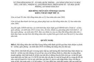 Nghị quyết 12/2014/NQ-HĐND nhiệm vụ giải pháp kinh tế xã hội quốc phòng an ninh Hậu Giang