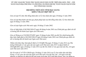 Nghị quyết 18/2014/NQ-HĐND dự toán thu ngân sách 2015 Hậu Giang