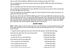 Nghị quyết 140/2014/NQ-HĐND giao dự toán thu chi ngân sách địa phương phân bổ Đồng Nai 2015