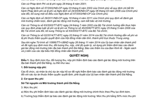 Nghị quyết 70/2014/NQ-HĐND phí thẩm định báo cáo đánh giá tác động môi trường Đà Nẵng