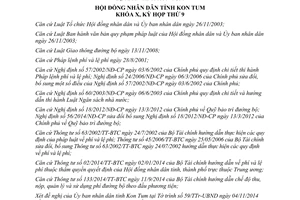 Nghị Quyết 27/2014/NQ-HĐND mức thu phí sử dụng đường bộ xe mô tô Kon Tum