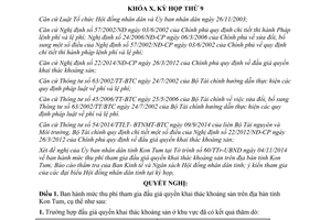 Nghị quyết 28/2014/NQ-HĐND mức thu phí tham gia đấu giá quyền khai thác khoáng sản Kon Tum