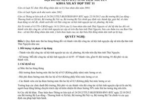 Nghị quyết 66/2014/NQ-HĐND mức thù lao hàng tháng thành viên đội công tác xã hội tình nguyện cấp xã Thái Nguyên