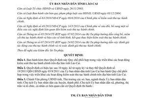 Quyết định 85/2014/QĐ-UBND Quy chế phối hợp triển khai hoạt động kiểm soát thủ tục hành chính Lào Cai