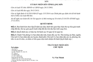 Quyết định 25/2014/QĐ-UBND thời gian thực hiện thủ tục hòa giải tranh chấp đất đai Lạng Sơn