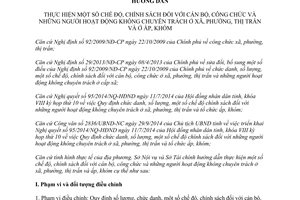 Hướng dẫn 323/HDLS-SNV-STC 2014 chính sách đối với cán bộ công chức người không chuyên trách Vĩnh Long