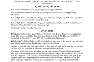 Quyết định 1485/QĐ-BXD 2014 Kế hoạch pháp điển hệ thống quy phạm pháp luật 843/QĐ-TTg