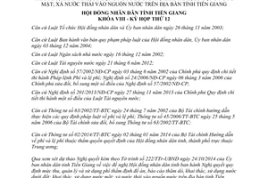 Nghị quyết 90/2014/NQ-HĐND phí thẩm định thăm dò khai thác nước dưới đất xả nước thải Tiền Giang