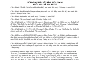 Nghị quyết 86/2014/NQ-HĐND lệ phí cấp giấy phép xả nước thải vào nguồn nước Tiền Giang