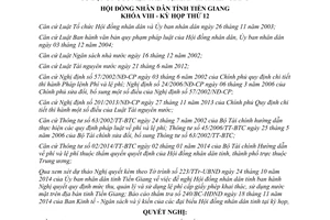 Nghị quyết 87/2014/NQ-HĐND mức thu quản lý lệ phí cấp giấy phép khai thác sử dụng nước Tiền Giang