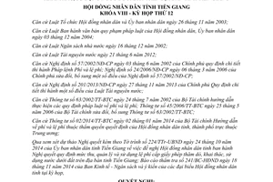 Nghị quyết 88/2014/NQ-HĐND lệ phí cấp giấy phép thăm dò khai thác sử dụng nước dưới đất Tiền Giang