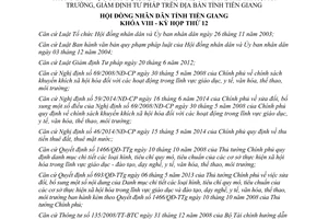 Nghị quyết 101/2014/NQ-HĐND khuyến khích xã hội hóa giáo dục dạy nghề y tế văn hóa Tiền Giang