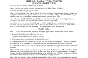 Nghị quyết 173/2014/NQ-HĐND thu các khoản phí lệ phí Quảng Ninh