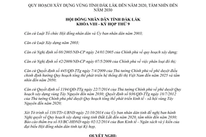 Nghị quyết 140/2014/NQ-HĐND Quy hoạch xây dựng vùng Đắk Lắk 2020 2030