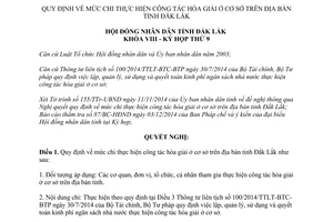 Nghị quyết 142/2014/NQ-HĐND mức chi thực hiện công tác hòa giải ở cơ sở Đắk Lắk