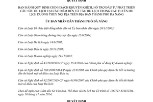 Quyết định 48/2014/QĐ-UBND khuyến khích đầu tư phát triển cầu tàu du lịch đường thủy nội địa Đà Nẵng