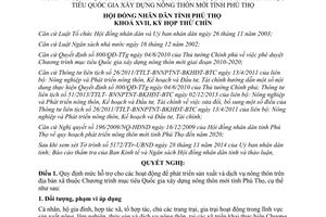 Nghị quyết 14/2014/NQ-HĐND mức hỗ trợ hoạt động phát triển nông thôn Phú Thọ